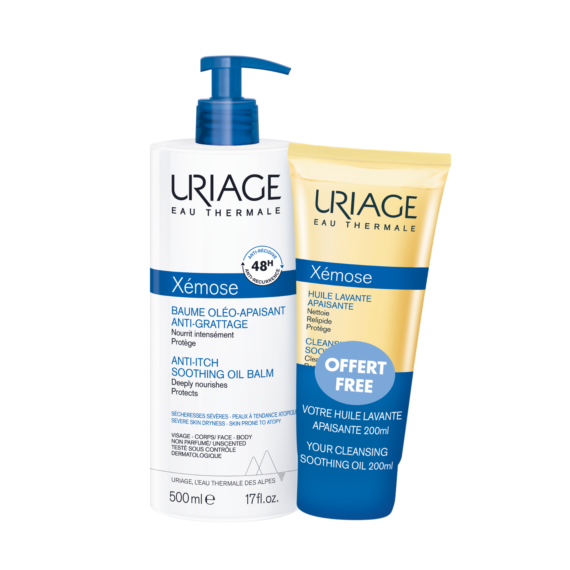 URIAGE Xémose Ensemble baume huile apaisante et huile nettoyante anti ...